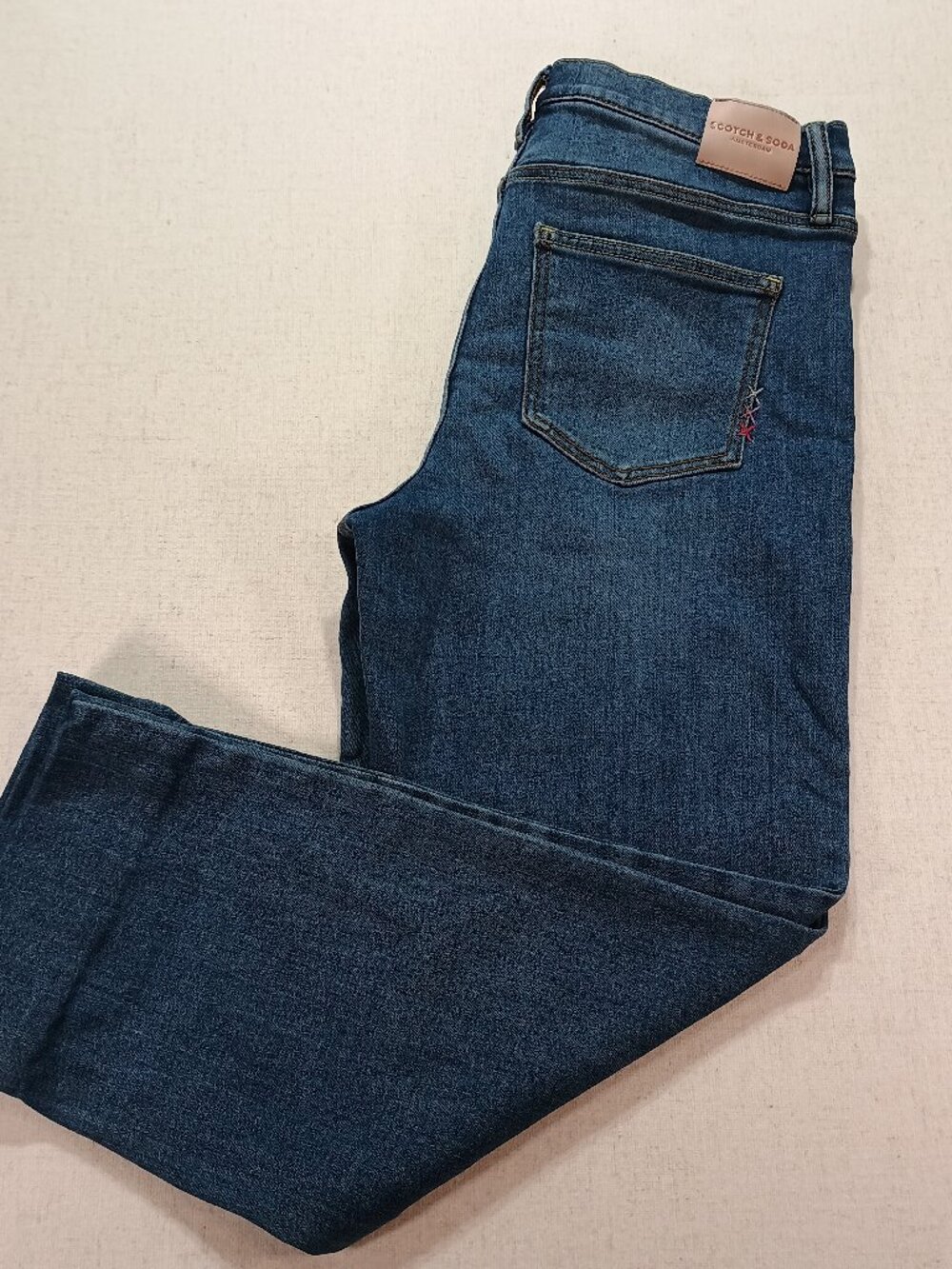 Scotch & Soda Amsterdam Blue Denim, 12 Cropped Wide Straight Leg Old money